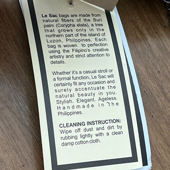 Le Sac For Kultura Small Woven Natural Fibre Hard Case Purse Silver Chain Strap - Picture 10 of 13